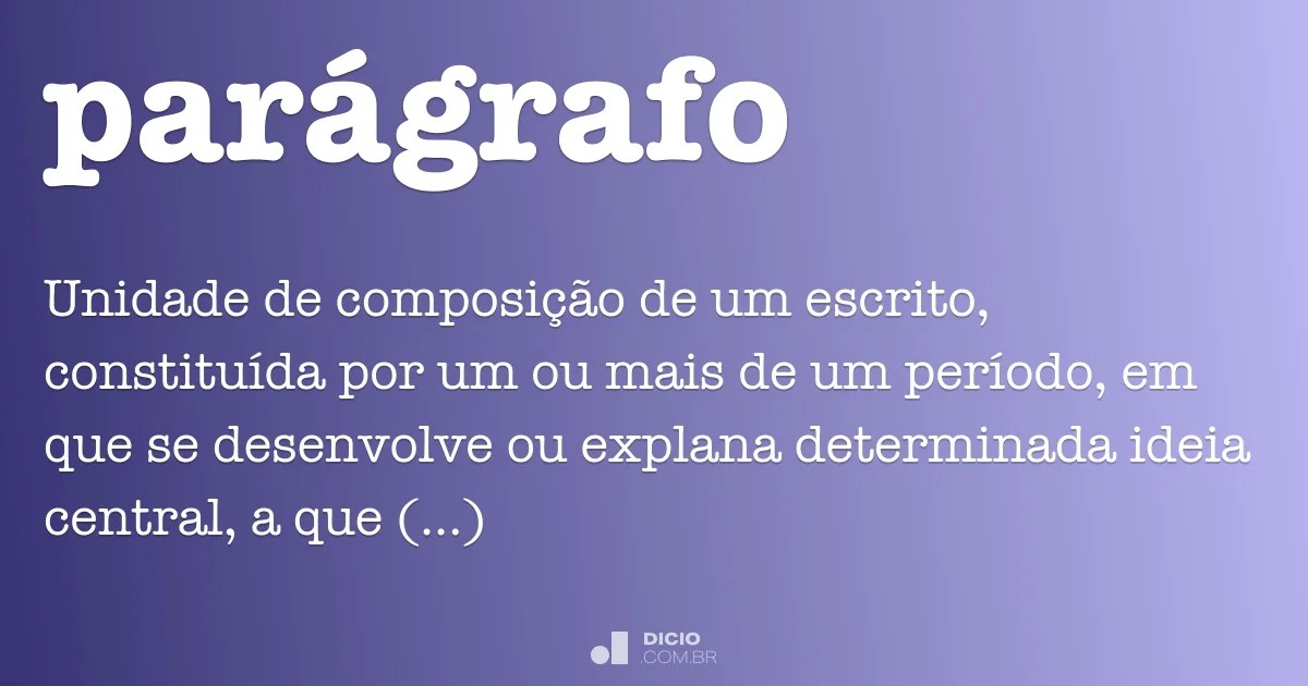 Parágrafo Dicio, Dicionário Online de Português