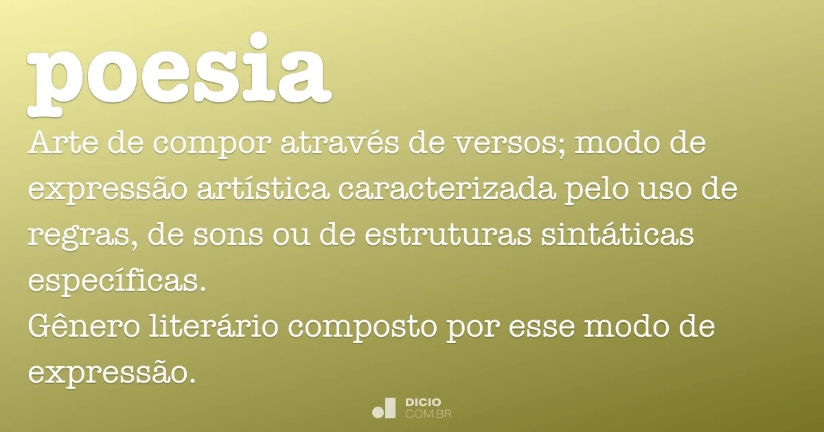Poesia Dicio, Dicionário Online de Português
