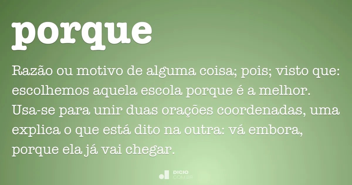 Porque Ou Por Que