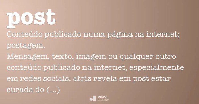Post - Dicio, Dicionário Online de Português