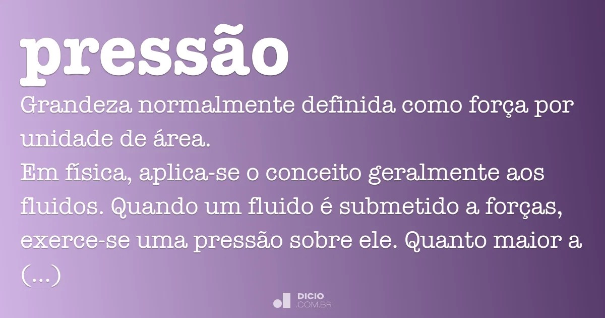PressÃ£o Dicio, DicionÃ¡rio Online de PortuguÃªs