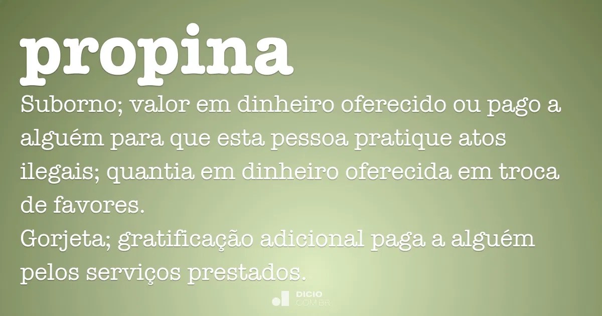 Propina Dicio, Dicionário Online de Português