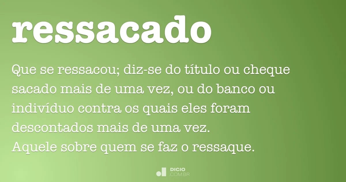 Ressacado Dicio, Dicionário Online de Português