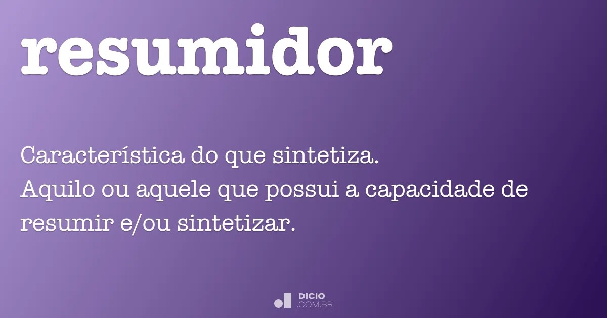 Resumidor Dicionário Online de Português