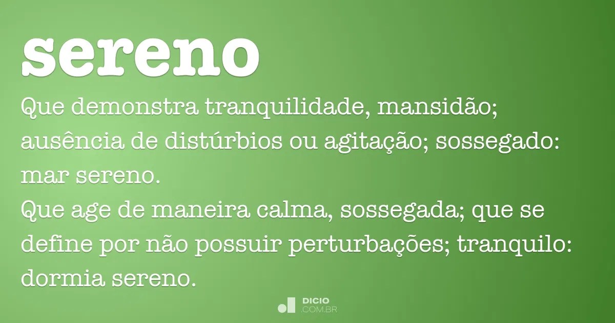 Sereno Dicio, Dicionário Online de Português