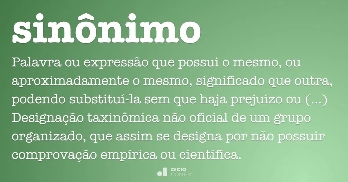 Sinônimo Dicio, Dicionário Online de Português