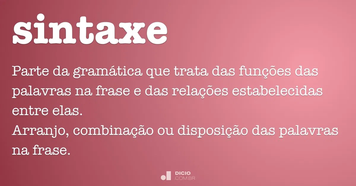 Sintaxe Dicio, Dicionário Online de Português