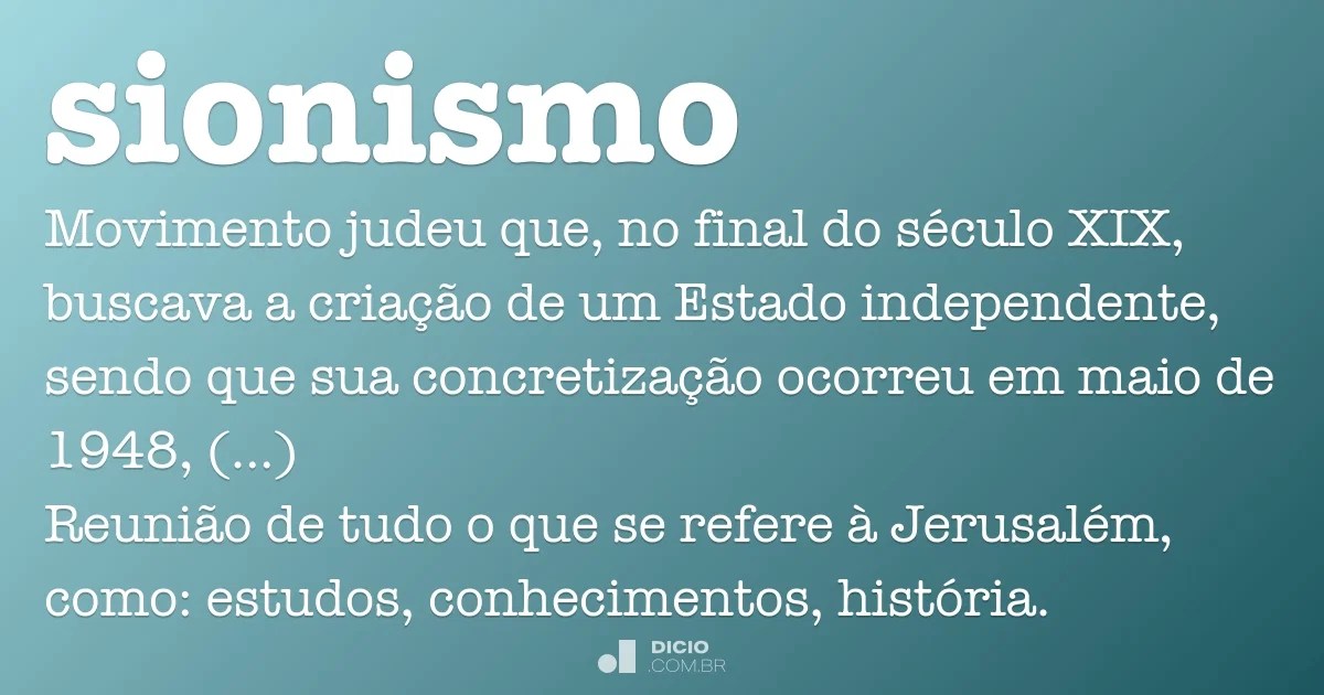 Sionismo Dicio, Dicionário Online de Português