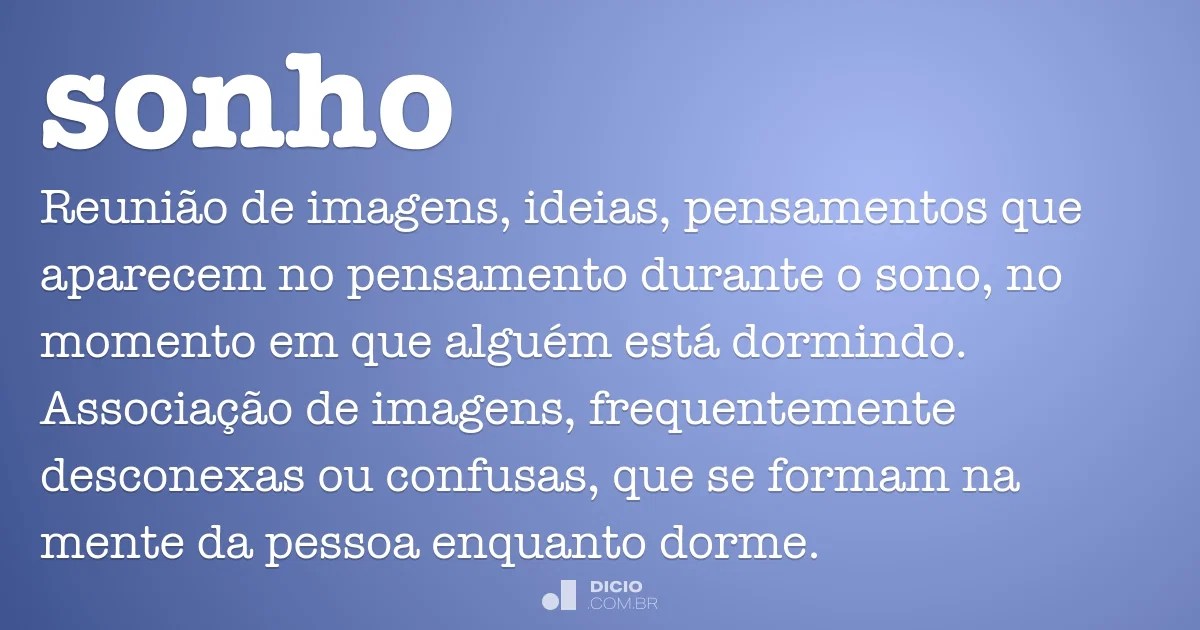 Sonho Dicio, Dicionário Online de Português