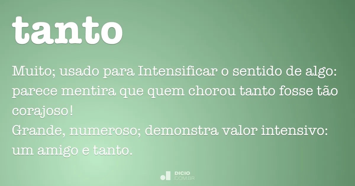 Tanto Dicio, Dicionário Online de Português