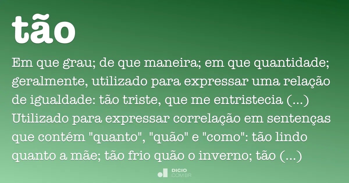 Tão Dicio, Dicionário Online de Português