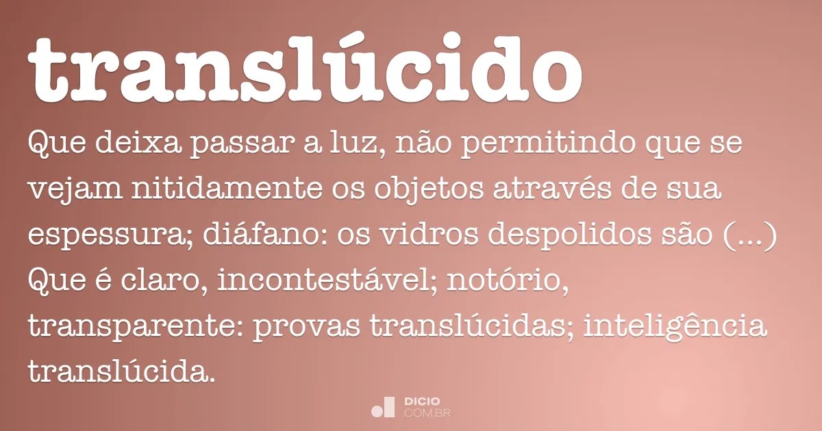 Translúcido Dicionário Online de Português