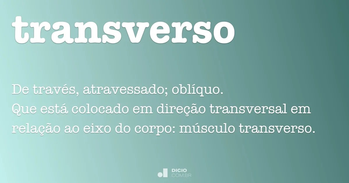 Transverso - Dicio, Dicionário Online De Português
