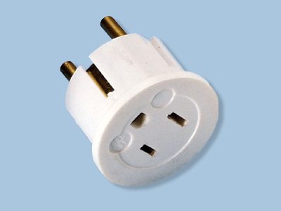 220 Volt European Schuko Plug With Grounding- Converts US Plug To