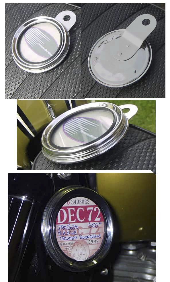 TAX DISC HOLDER Classic Traditional Style in Grey & Chrome