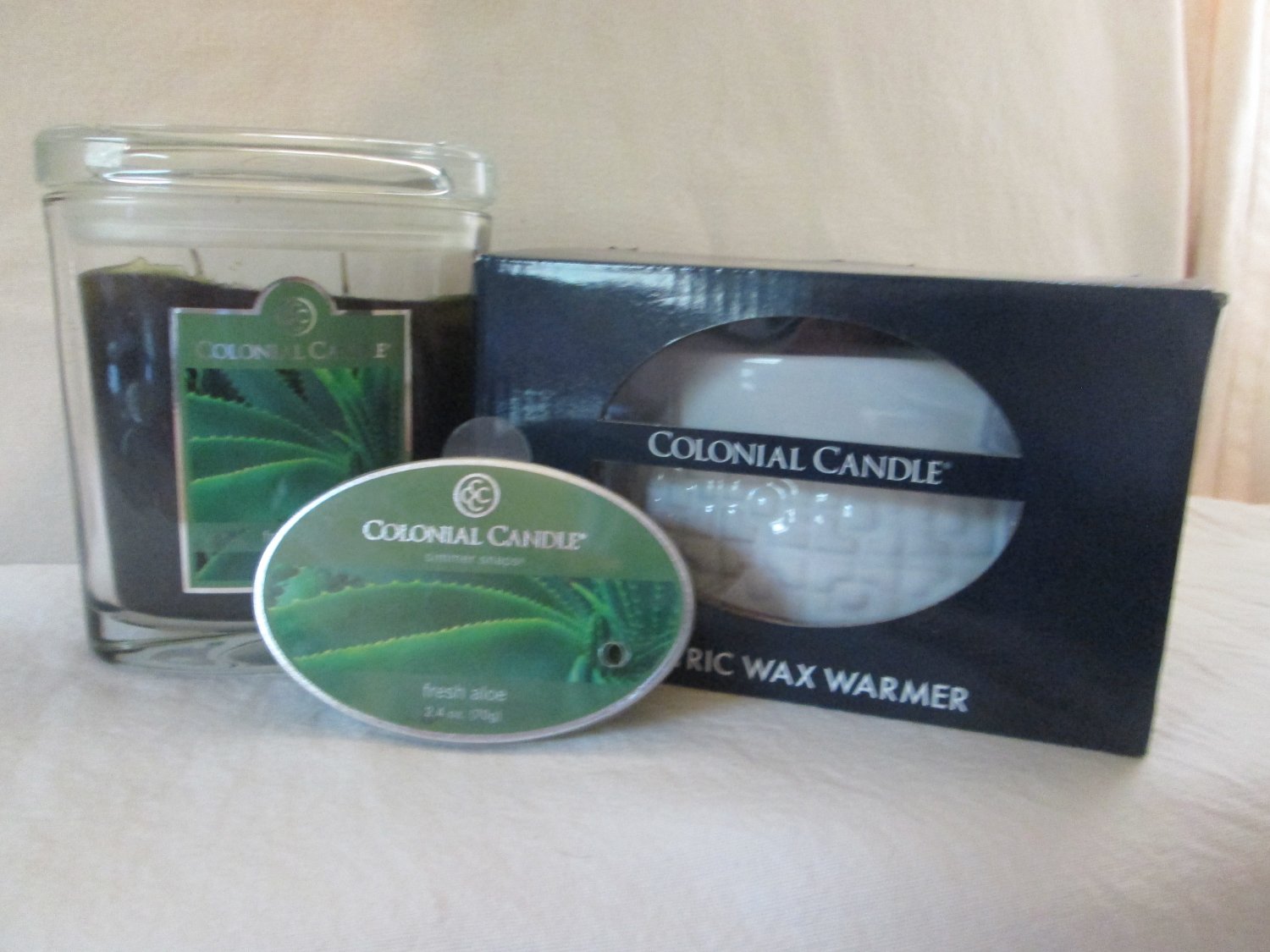 Colonial Candle Electric 2 in 1 Wax Warmer, 8 oz Jar & Tart Set, Boxed