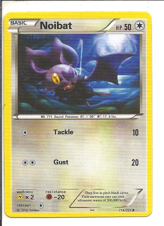 (PK59) 2016 Pokemon card 714/721 Noibat