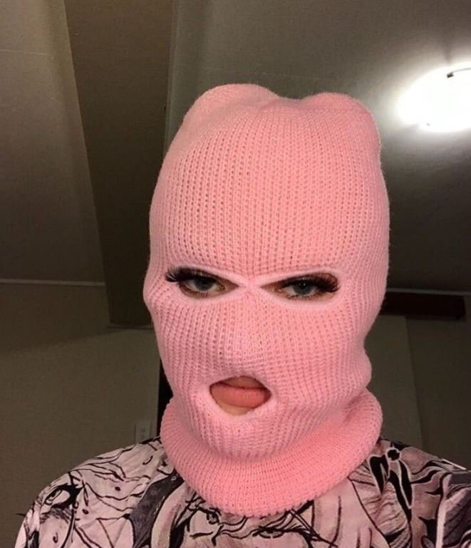 Pink Balaclava Masks for Women Winter Face Cover Knitted Pink