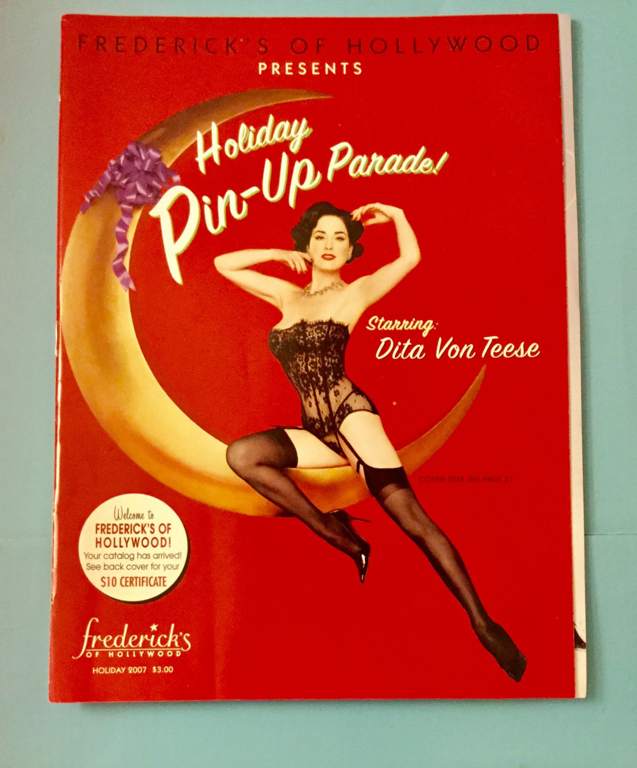 Frederick's of Hollywood Lingerie Catalog Holiday PinUp Parade Dita