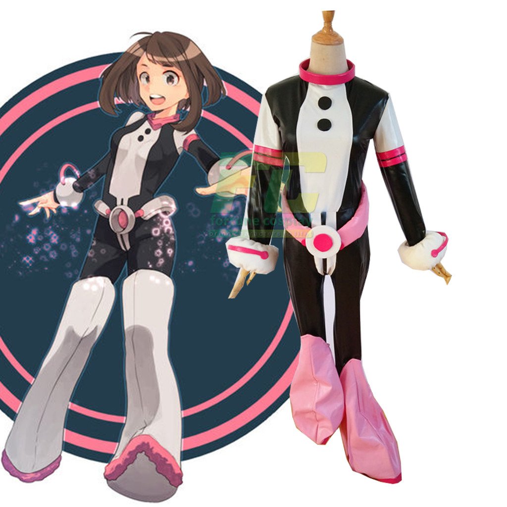Free Shipping Boku no Hero Academia uraraka ochako Battle Cosplay Costume