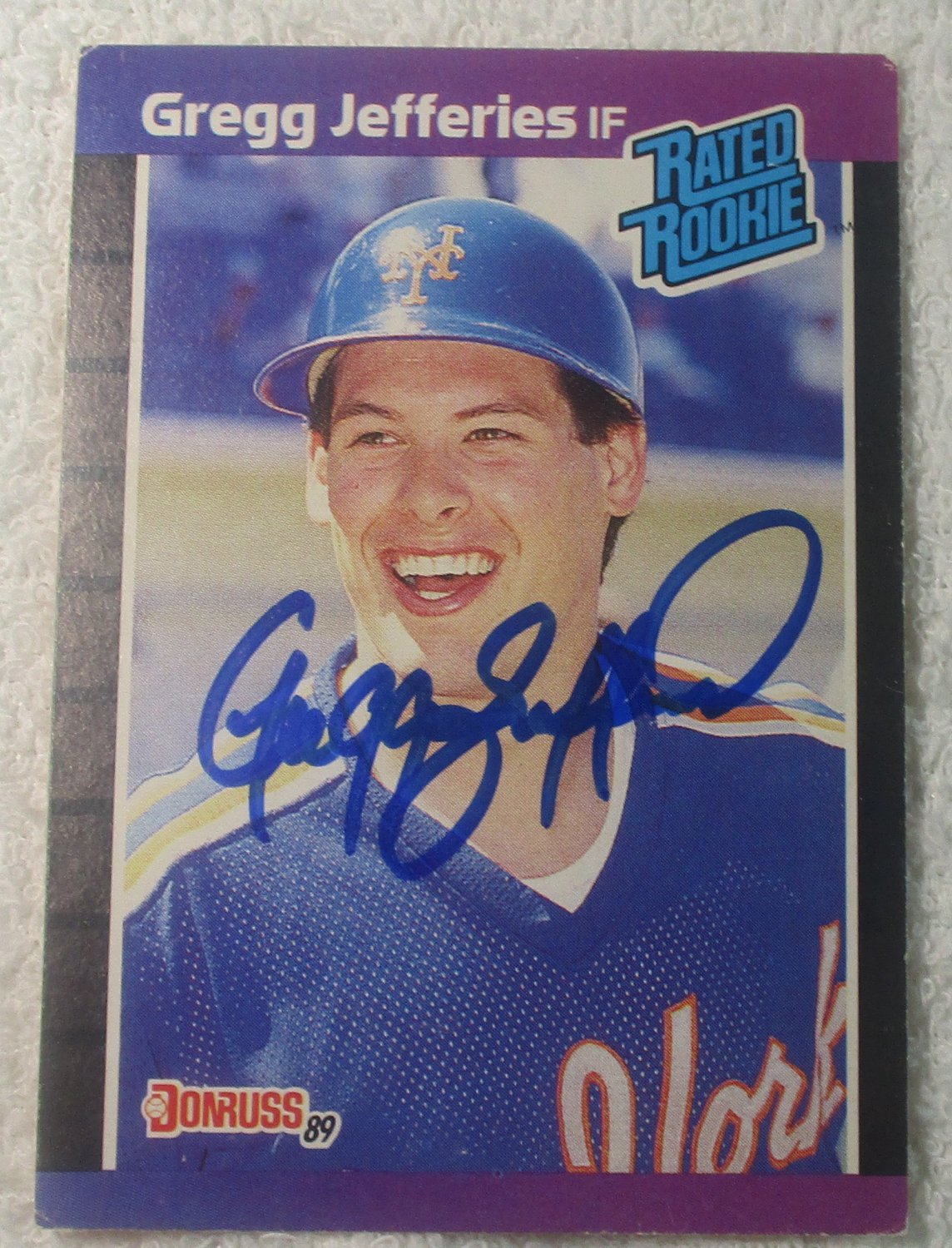 Gregg Jefferies Rated Rookie Autographed Card Mets No COA