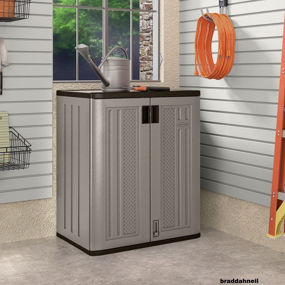 Suncast Base Storage Utility Outdoor Shelf Yard Garden Patio