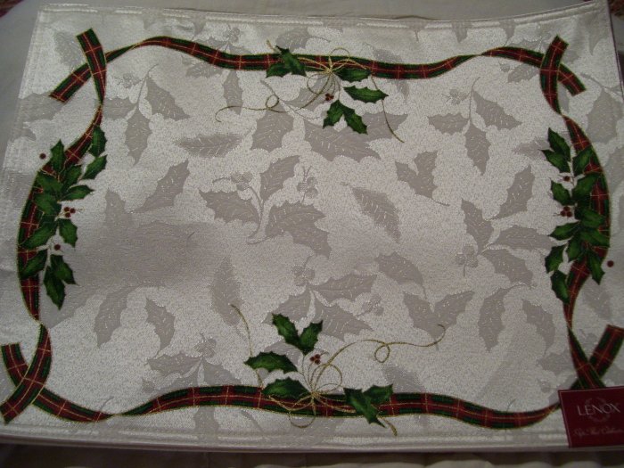 Lenox Nouveau Oval Tablecloth 60x84 and 6 Placemats New