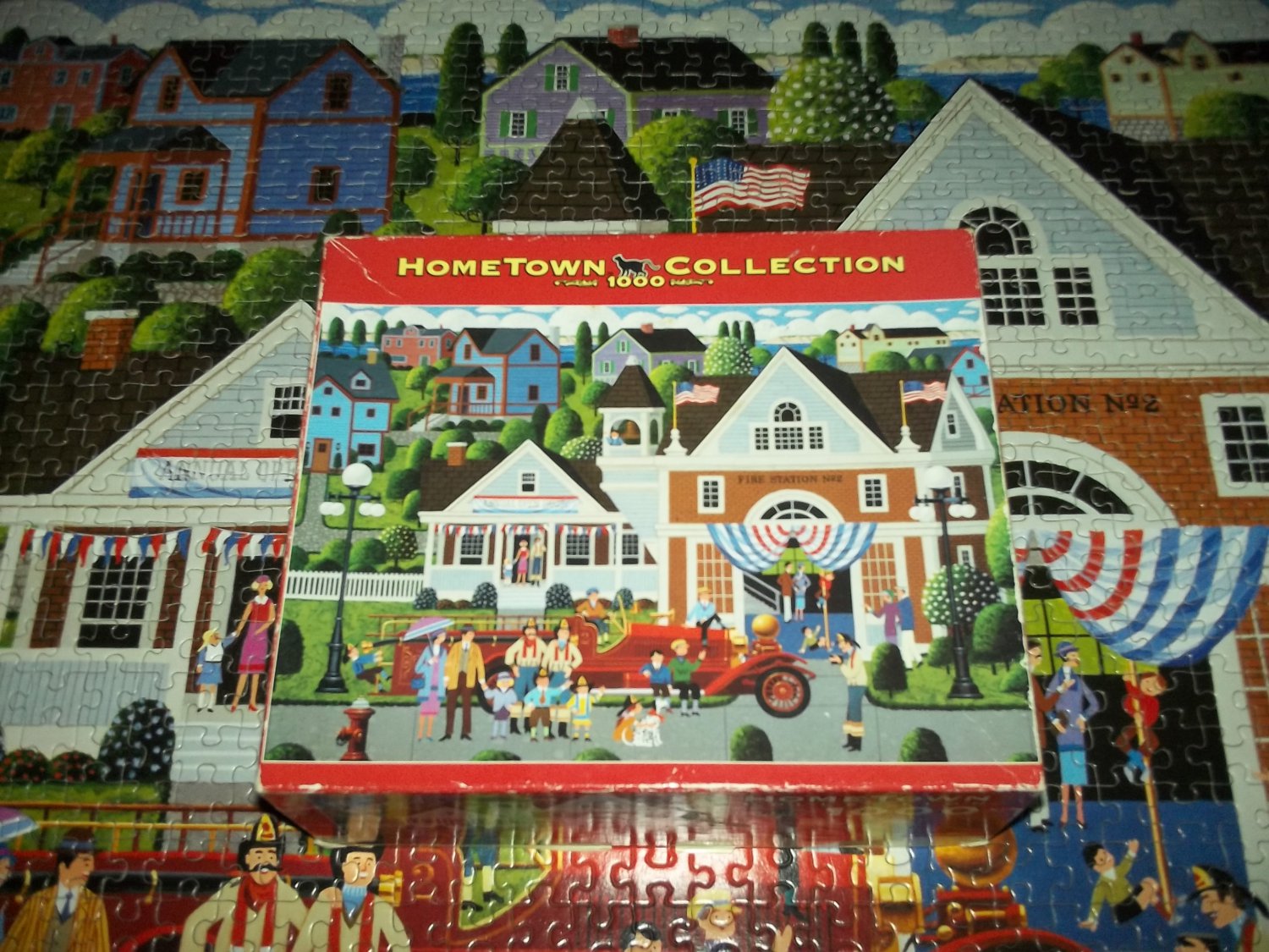 MEGA HOMETOWN COLLECTION JIGSAW PUZZLE HERONIM WYSOCKI Firehouse Fun Fire Station COMPLETE
