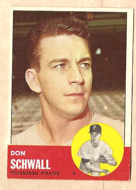 1963 Topps baseball card 344 Don Schwall VG/EX Pittsburgh Pirates
