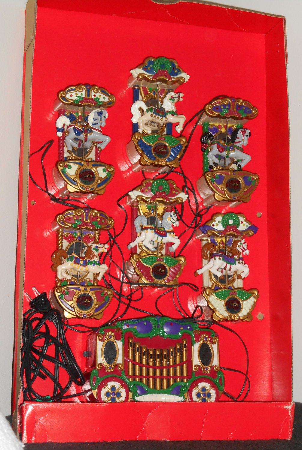 SOLD Mr Christmas Holiday Carousel Circa 1874 Animated 6 Horses Lighted