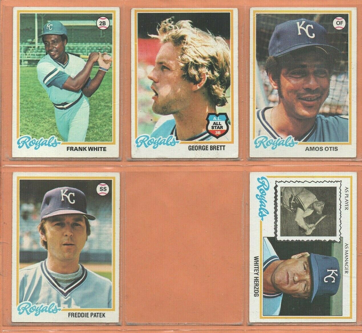 1978 Topps Kansas City Royals Team Lot 26 Brett Amos Otis Frank White Freddie Fred Patek