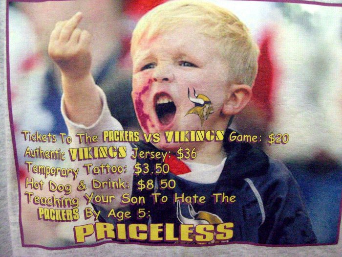 SOLD! Minnesota Vikings Hate the Packers Large / XL Funny TShirt