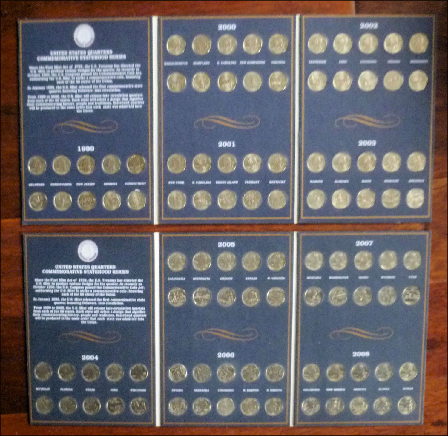 U.S. Commemorative Statehood Quarters Volumes 1 and 2 19992008 Complete
