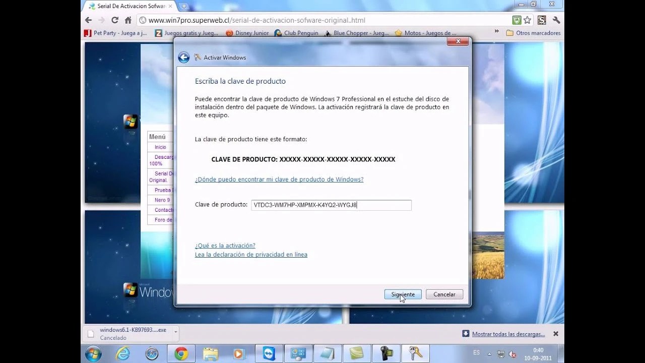 Clave o Seriales para Activar Windows 7 Pro Gratis 2024 ecu11