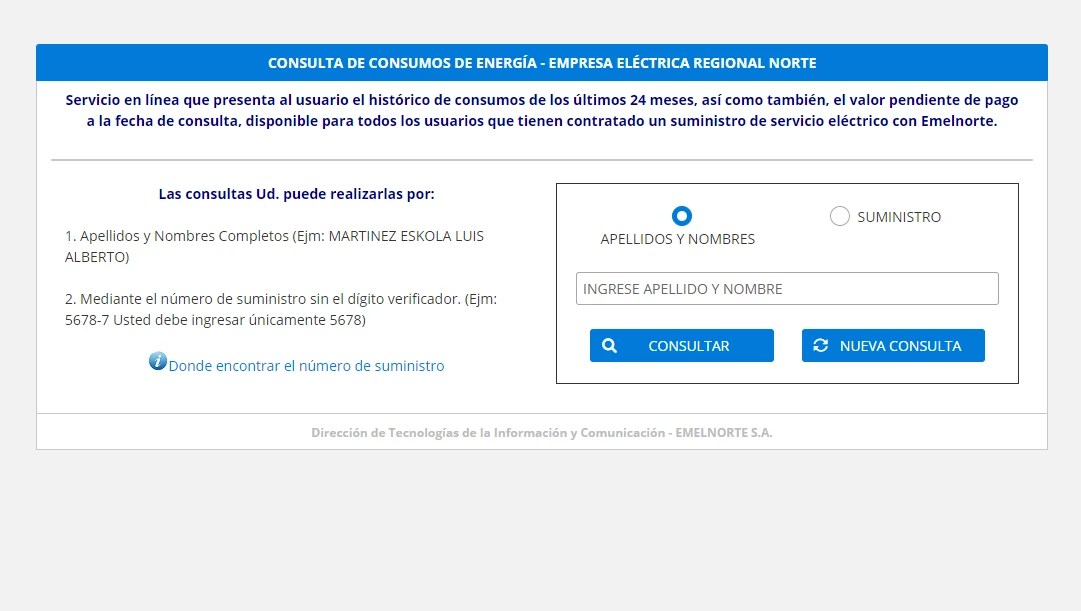 Consultar Planilla de Luz Carchi EMELNORTE 2024 brenp