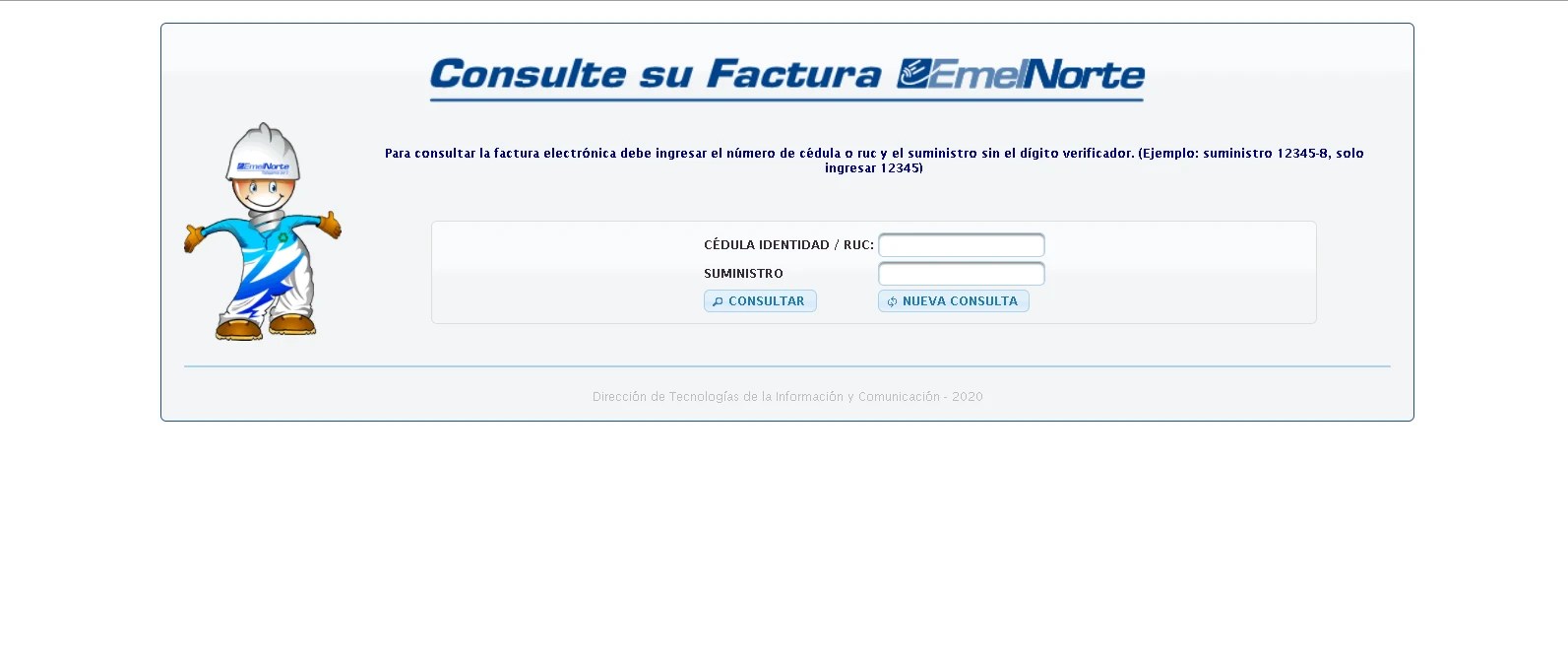 Planilla de Luz Carchi Consultar EMELNORTE 2024