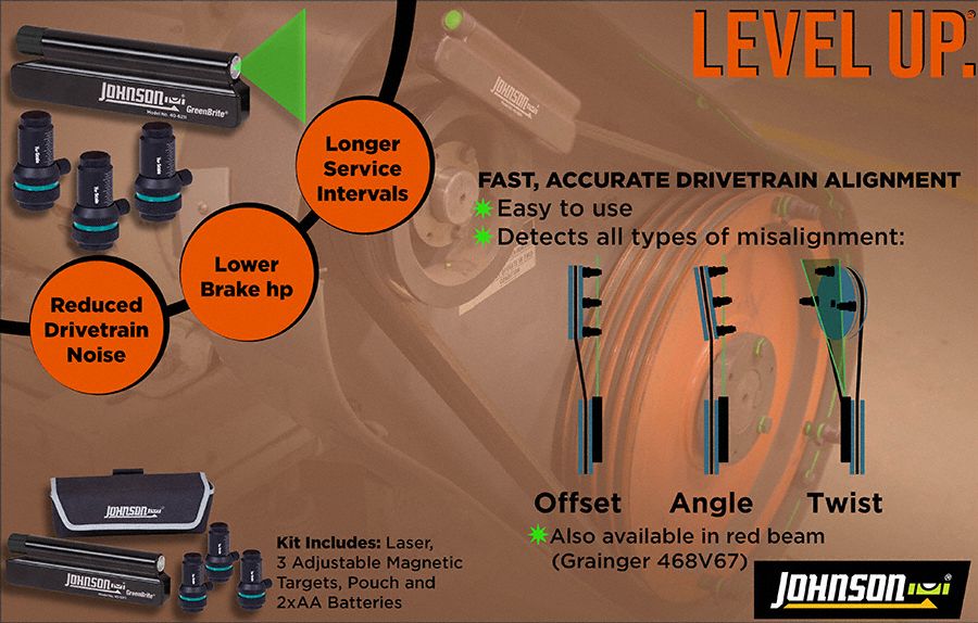 JOHNSON Manual Leveling Sheave Alignment Laser, Vertical, Interior