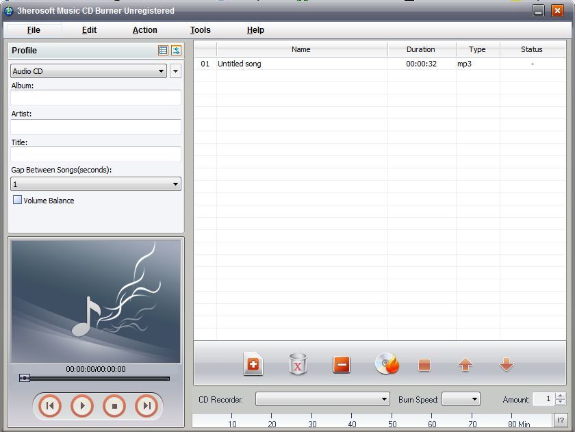 3herosoft Music CD Burner latest version Get best Windows software