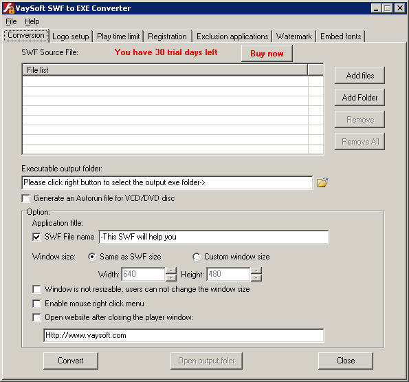 VaySoft SWF to EXE Converter download for free GetWinPCSoft