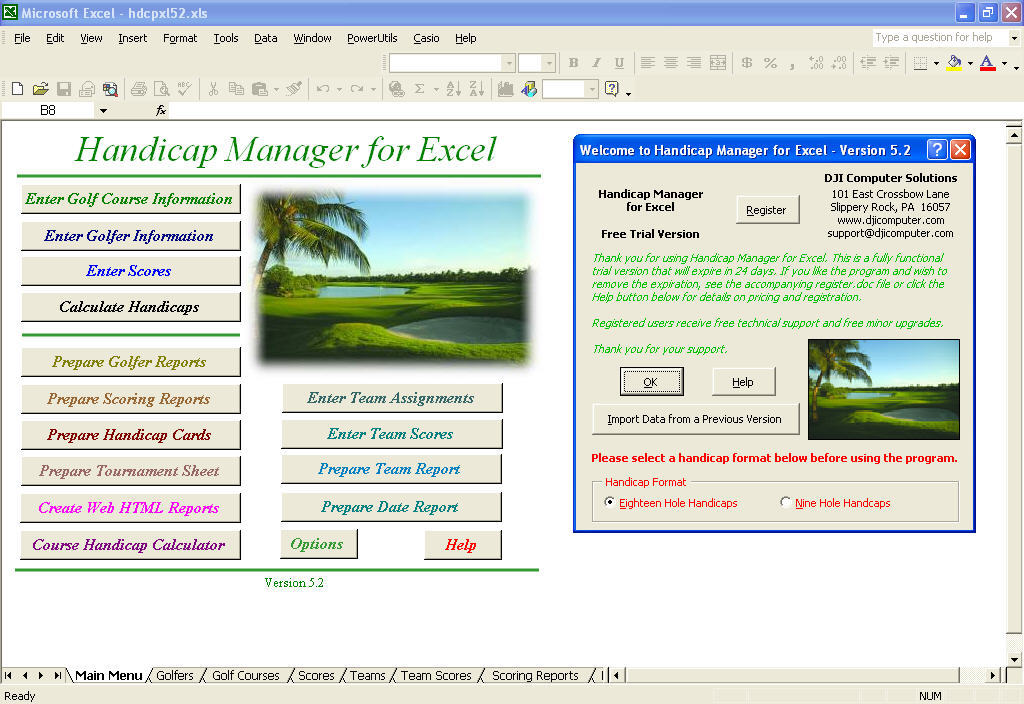 Handicap Manager for Excel latest version Get best Windows software
