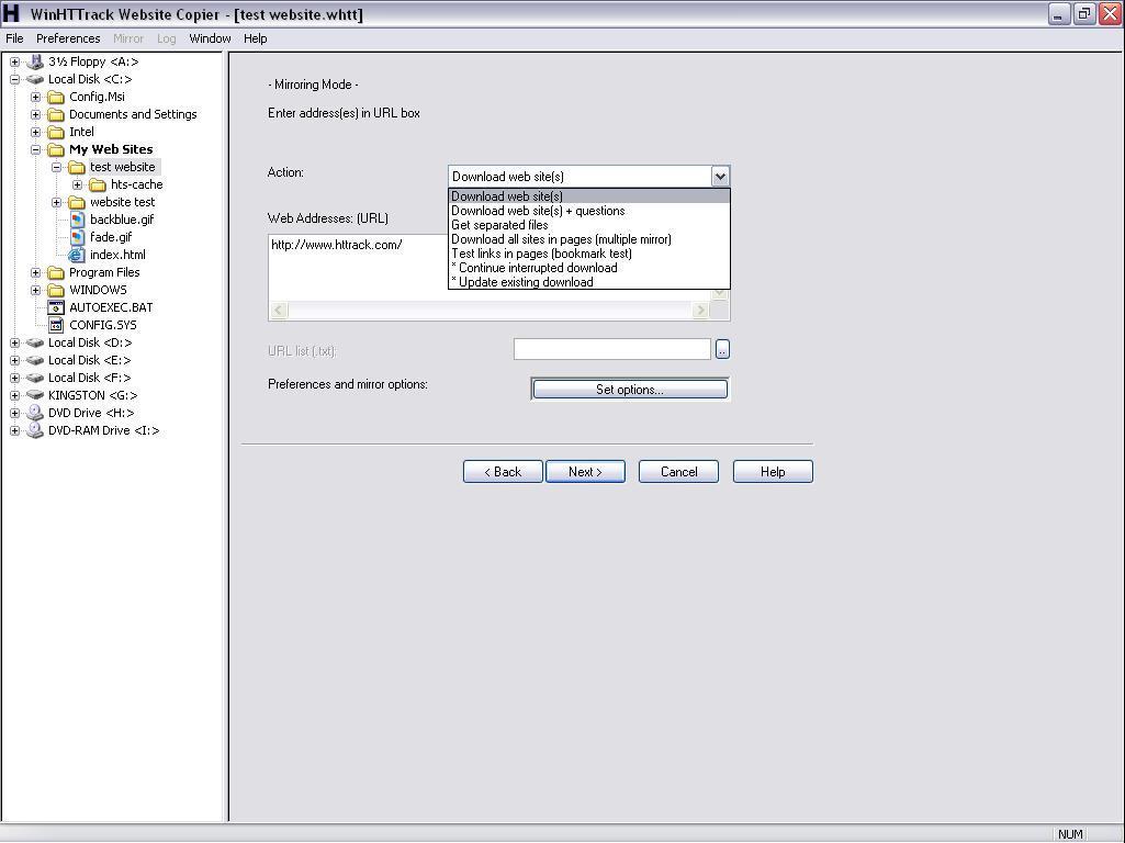 WinHTTrack site Copier latest version Get best Windows software