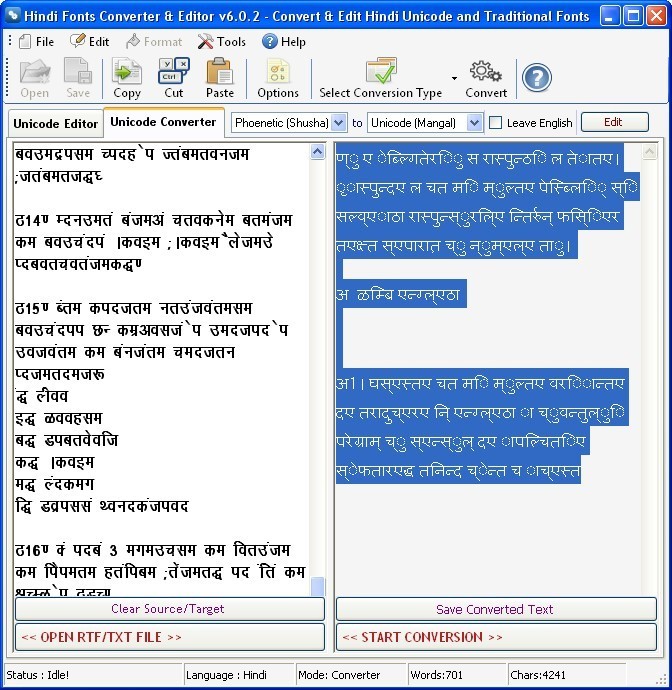Hindi Fonts Converter & Editor download for free