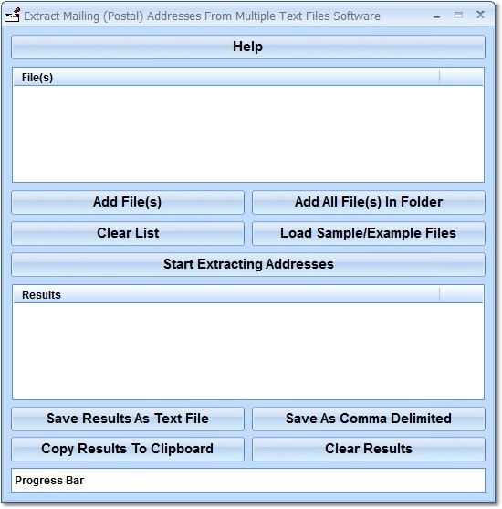 Extract Mailing (Postal) Addresses From Multiple Text Files Software