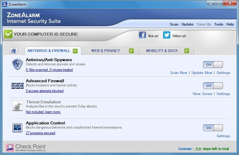 ZoneAlarm Security Suite download for free GetWinPCSoft