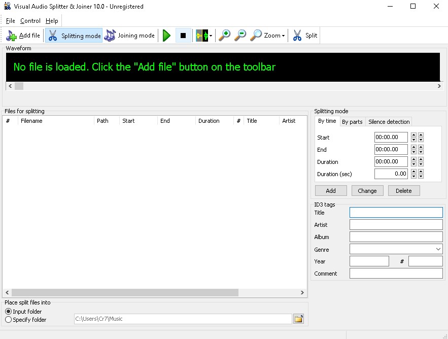 Visual Audio Splitter & Joiner download for free