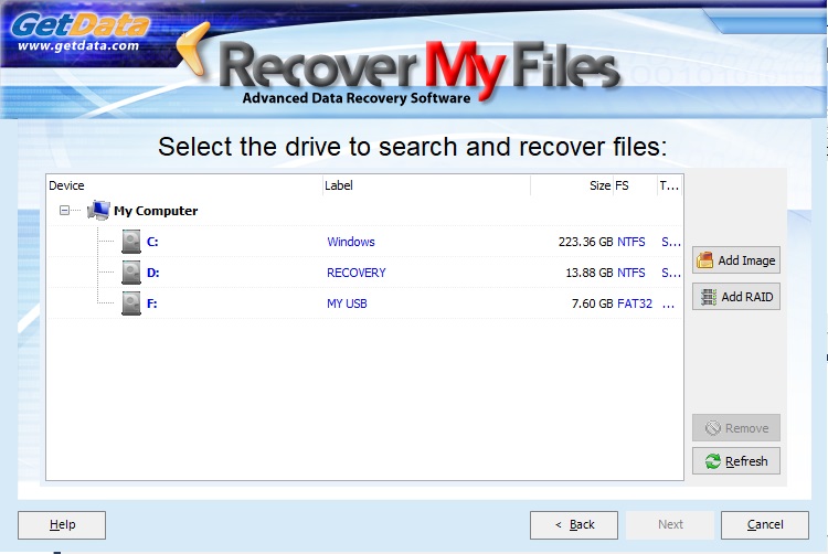 Recover My Files download for free GetWinPCSoft