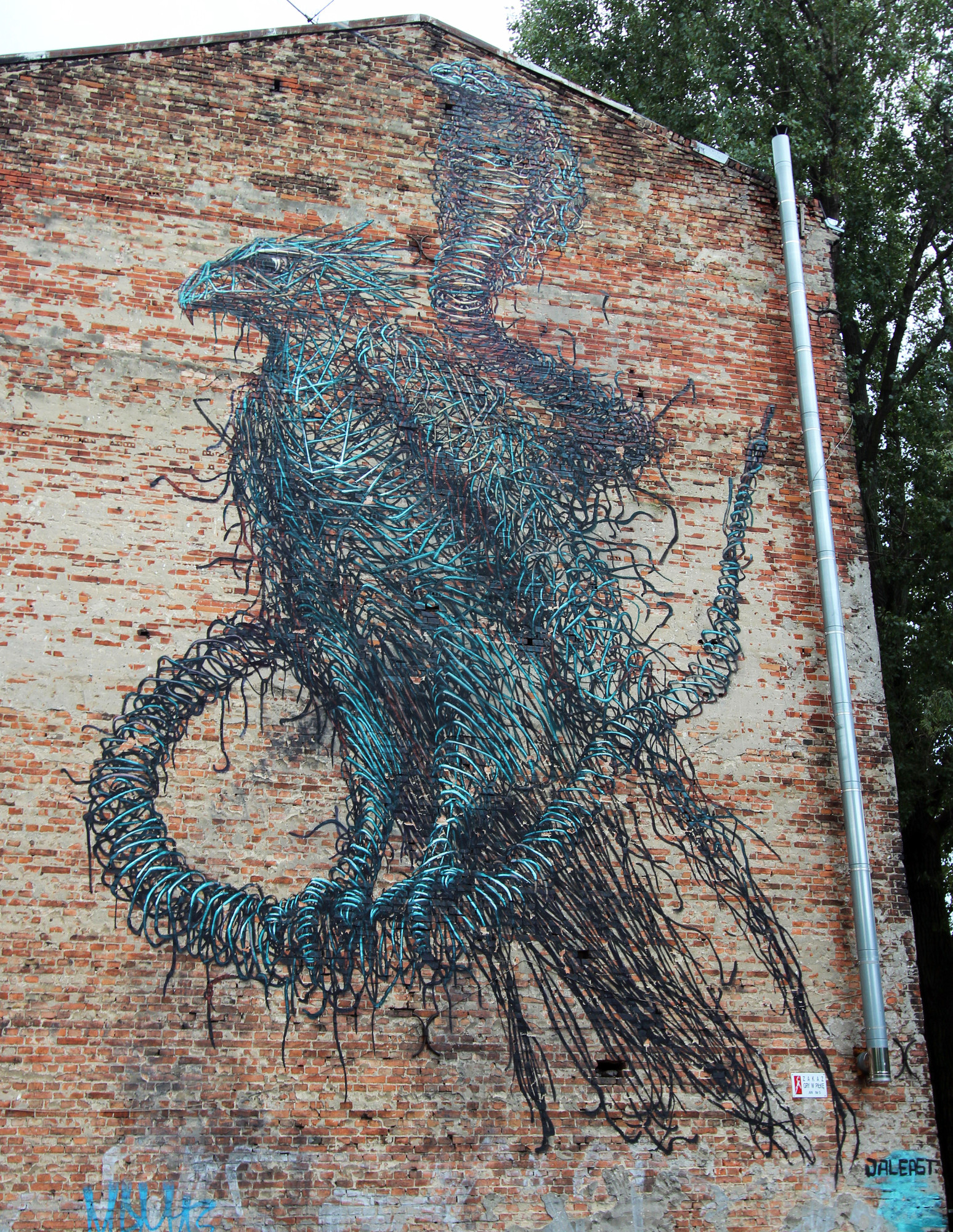 Daleast Bird Snake Street Art Warsaw