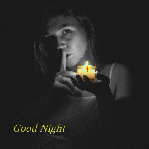 Good Night Girl with Candle Bye