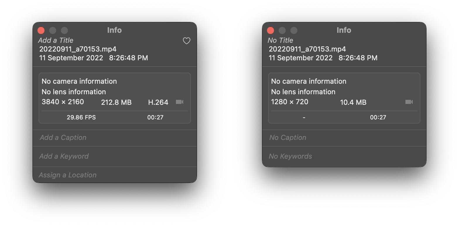 Shared Video is lower resolution r/ApplePhotos