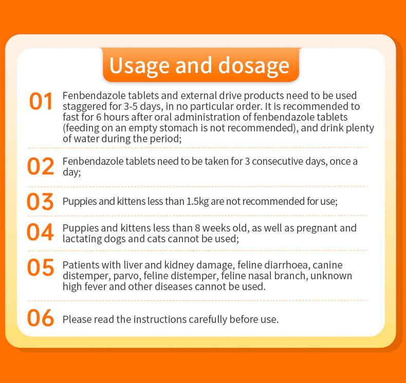 Puainta® Fenbendazole Tablets Dewormer,In vivo deworming for dogs/cats